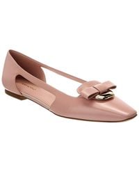 Ferragamo - Terea Leather Flat - Lyst