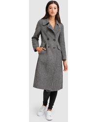 Belle & Bloom - Save My Love Wool Coat - & White Check - Lyst