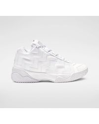 Converse Voltage Mid Ladies Triple White Leather Hi Top Sneakers