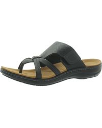 Clarks - Laurieann Edge Faux Leather Slip On Thong Sandals - Lyst