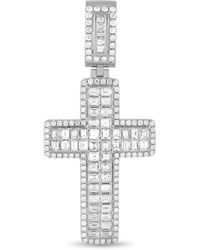 Non-Branded Lb Exclusive 14k Gold 6.30 Ct Diamond Cross Pendant - White