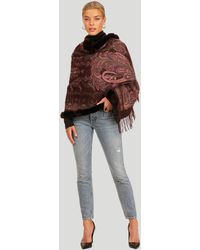 Gorski - Double Face Cashmere Stole With Rex Rabbit Trim - Lyst