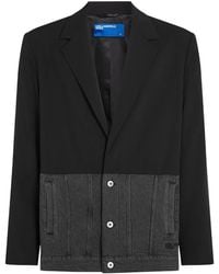 KARL LAGERFELD - Two-Tone Denim-Inspired Blazer With Classic Lapel - Lyst