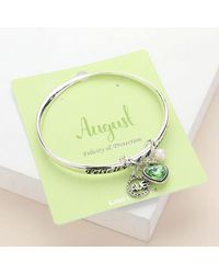 Fashnzfab - Felicity Protection August Heart Birthday Stone Charm Bracelet - Lyst