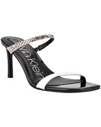 Calvin Klein - Halena 2 Patent Slide Sandals - Lyst