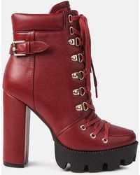 LONDON RAG - Willow Cushion Colla Lace-up High Ankle Combat Boots - Lyst