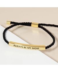 Fashnzfab - Dipped Always Be My Mom Message Bar Pointed Rope Adjustable Cinch Pull Tie Bracelet - Lyst