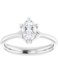Pompeii3 - 3/4ct Oval Solitaire Diamond Engagement Ring Lab Grown 14k White Or Yellow Gold - Lyst