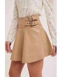 Bluivy - Faux Leather Side Buckled Skirt - Lyst