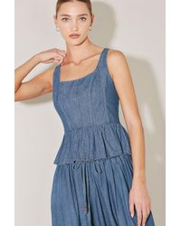TRUEDAMES - Soft Rebel Volume Woven Top - Lyst