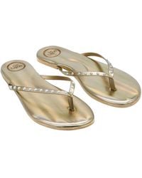 Solei Sea - Indie Solid Metallic With Pearls Flip-Flop - Lyst