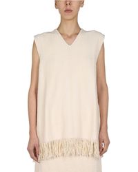Jil Sander - Solid V Neck Top - Lyst