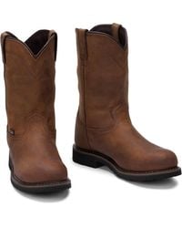 Justin - Waterproof Steel-Toe Leather Work Boots - Lyst
