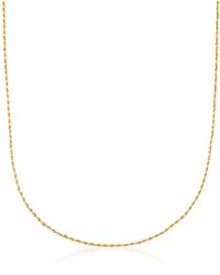 Ross-Simons 2mm 14kt Yellow Gold Rope Chain Necklace - Metallic