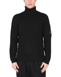 C.P. Company - Black Wool Sweater - Lyst