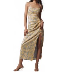 Hutch - Tylia Sleeveless Ruched Side Slit Sequin Maxi Dress - Lyst