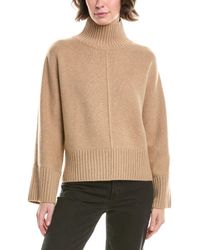 Forte - Luxe Rib Trim Mock Cashmere Sweater - Lyst