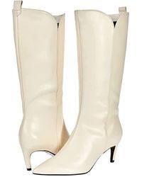 Ted Baker - Seydi Boots Cream Leather Kitten Heel Mid-Calf Jobb1247 - Lyst