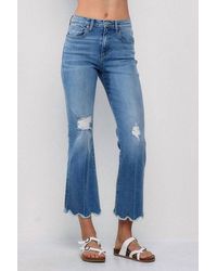 Sneak Peek - High Rise Comfort Stretch Cropped Flare Jeans - Lyst