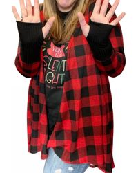 Blakeley - Buffalo Plaid Drape Front Cardigan - Lyst