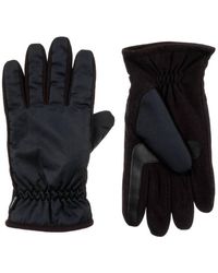 Isotoner - Men's Nylon & Fleece Gloves With Gathered Wrist - Lyst