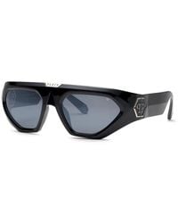 Philipp Plein - Sunglasses Rectangle Full Rim, Shiny Frame And Mirror Lens - Lyst