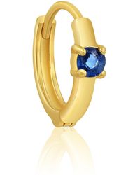 MAX + STONE - Natural Gemstone Single Small Huggie Hoop Earrings In 14k Yellow Gold With Hidden Clip Closure - Lyst