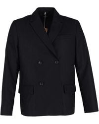 A.P.C. - Double-Breasted Wool Blazer - Lyst