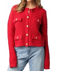 Olivaceous - Maci Knit Button Cardigan - Lyst