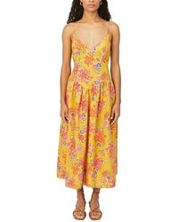 RHODE - Sophie Linen Midi Dress - Lyst