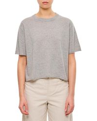 Lisa Yang - Relaxed-Fit Wool T-Shirt With Classic Crew Neck - Lyst