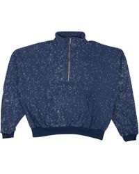 John Elliott - Royal Spec Wool Half Zip Sweatshirt - Lyst