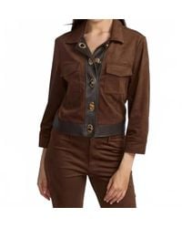 oolala - Buckle Hardware Suede Jacket - Lyst