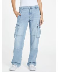 Guess - Whitney Denim Cargo Pants - Lyst