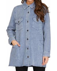 She + Sky - Got The Blues Denim Shacket - Lyst