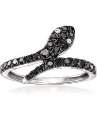 Ross-Simons - And Diamond Snake Bypass Ring - Lyst