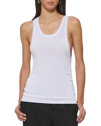 DKNY - Ribbed Scoop Neck Pullover Top - Lyst