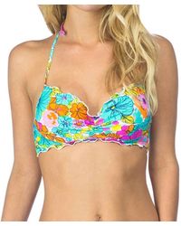 Hobie - Underwire Push Up Ruffle Bralette Bikini Top - Lyst