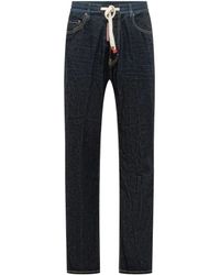 DSquared² - Straight-Leg Dark Denim Drawstring Rope Pants - Lyst