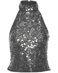 ROTATE BIRGER CHRISTENSEN - Halter Top With Paillettes - Lyst