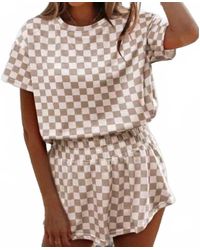 Aapparella - Checkerboard Top & High Waist Skort Set - Lyst