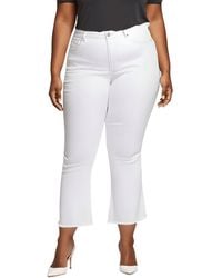 NYDJ - Frayed Hem Denim Flared Jeans - Lyst