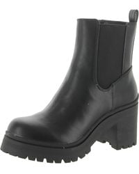 Anne Klein - Zendaya Faux Leather Block Heel Ankle Boots - Lyst