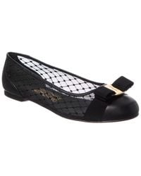 Ferragamo - Varina Mesh & Leather Flat - Lyst