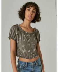 Lucky Brand - Feminine Bubble Hem With Buttons - Lyst