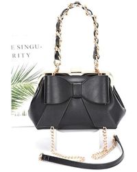 Fashnzfab - Bow Tie Top Handle Convertible Swing Bag - Lyst