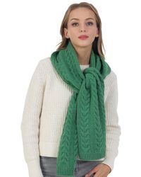 TRUEDAMES - Solid Color Cable Knitted Scarf - Lyst