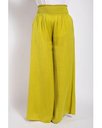 TRUEDAMES - Washed Satin Wide Pants With Waist Smocked - Lyst