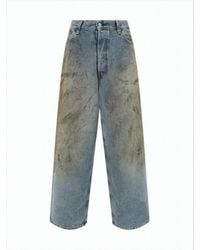 Acne Studios - Cropped Denim Pants With Distressed Finish - Lyst