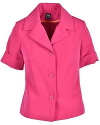 LVL LEVEL VIBES LEVEL - Fuchsia Cropped Polyester-Blend Jacket - Lyst